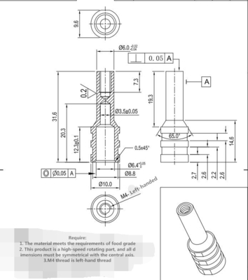 Elektroforeza Części do tokarek CNC, nitonakrętka sześciokątna 6x31.6mm
