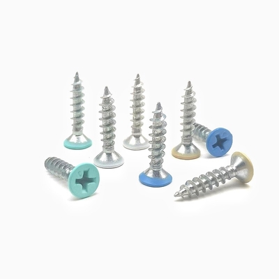 Countersunk Cross Self Tapping Screw Zindywidualizowany kolor Farby Głowa płaska