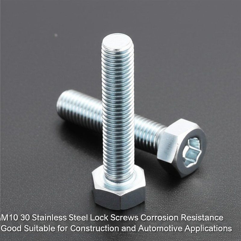 M10 30 Stainless Steel Lock Screws Corrosion Resistance Good Suitable for Construction and Automotive Applications